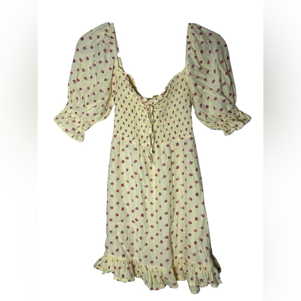 Faithfull The Brand Sage Mini Dress in Santa Maria Floral Yellow Sz XS - Picture 7 of 14
